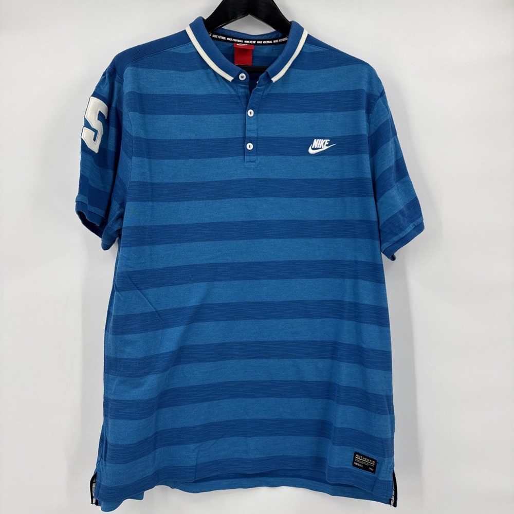 Nike F.C. Soccer Polo Fabio Cannavaro #5 Size‎ XXL Blue Stripes